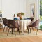 Set of 2/4Mid-Century Modern Quilted PU Leather Dining Side Chair with Metal Tapered Legs